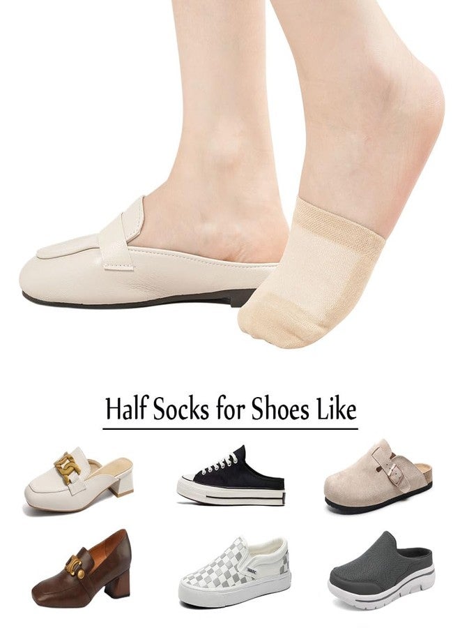 floconssy Women's Toe Socks for Mules, Half Socks for Women Toe Toppers Liner No Show Toe Covers 6 Pairs - Image 4
